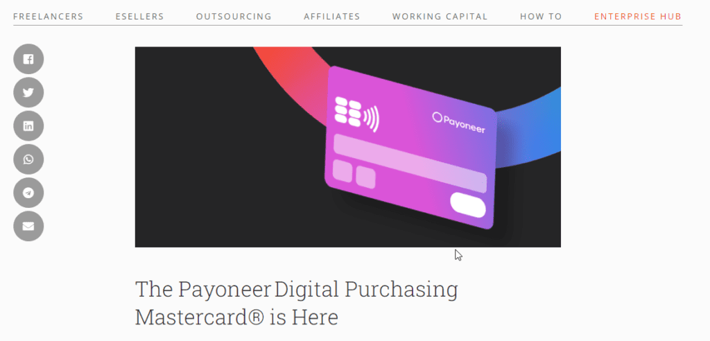 Payoneer virtual debit card