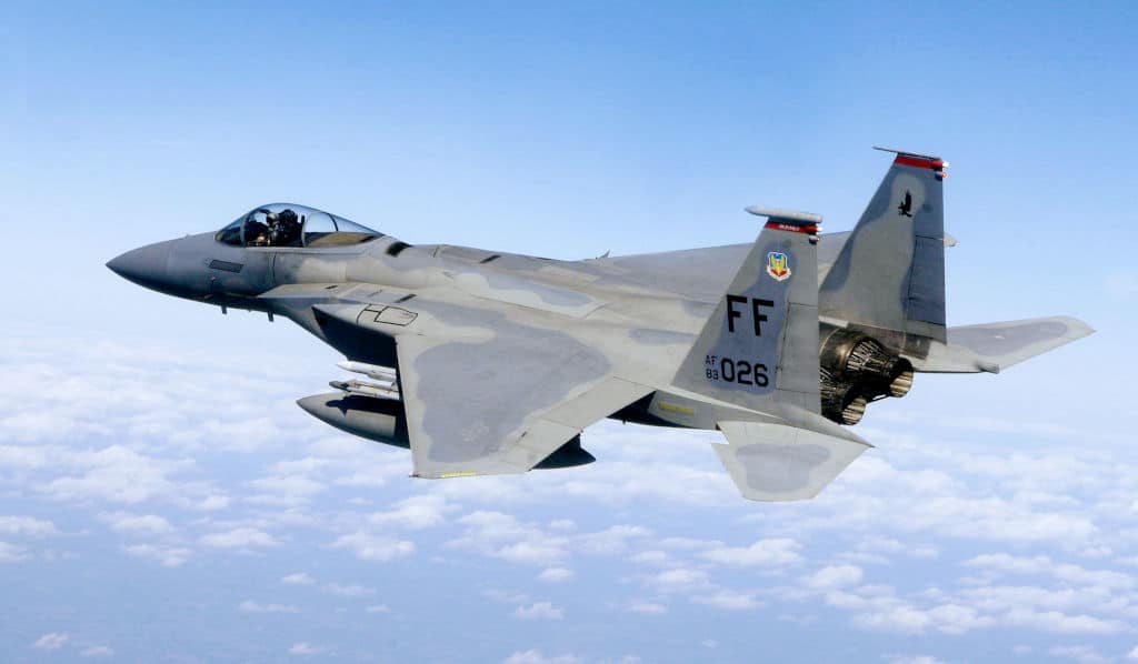 US Air Force F-15 from 71st Fighter Squadron in flight