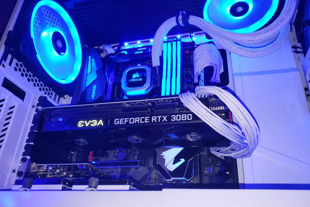 RTX 3080 Nvidia in a gaming PC case