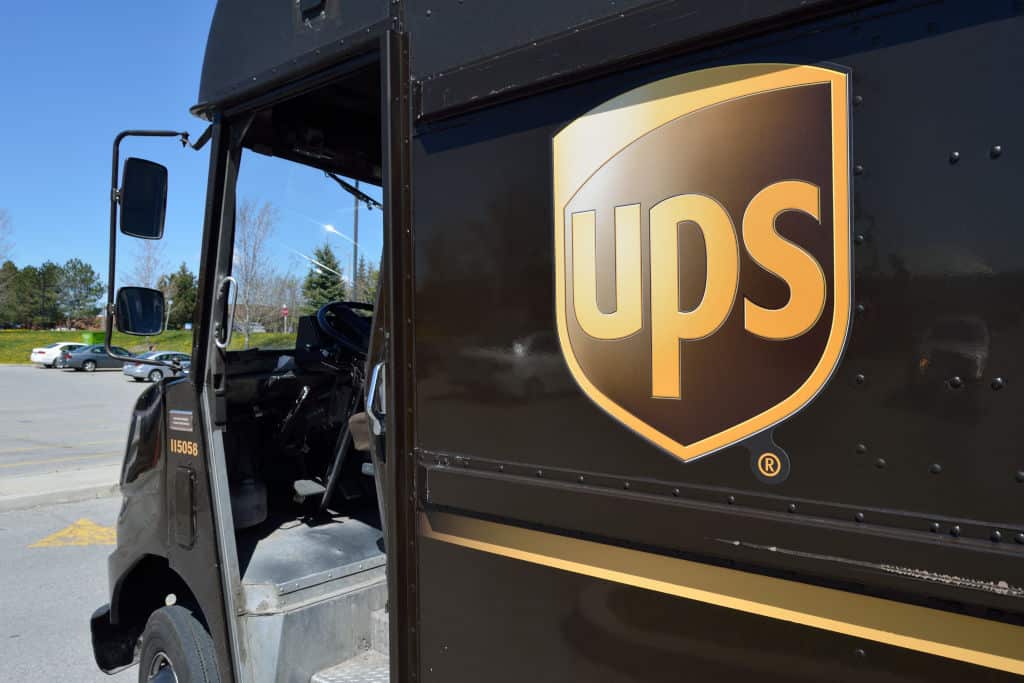 UPS van on the job