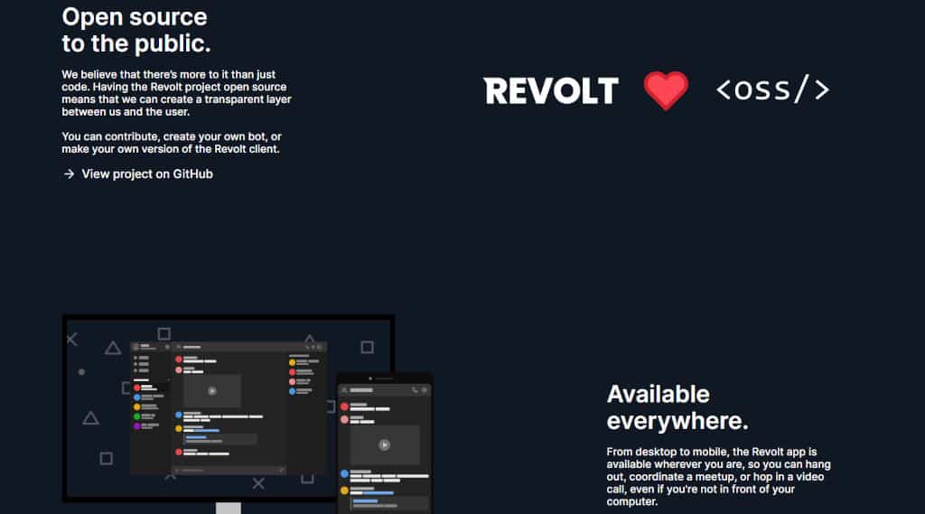 Revolt chat app for team communication