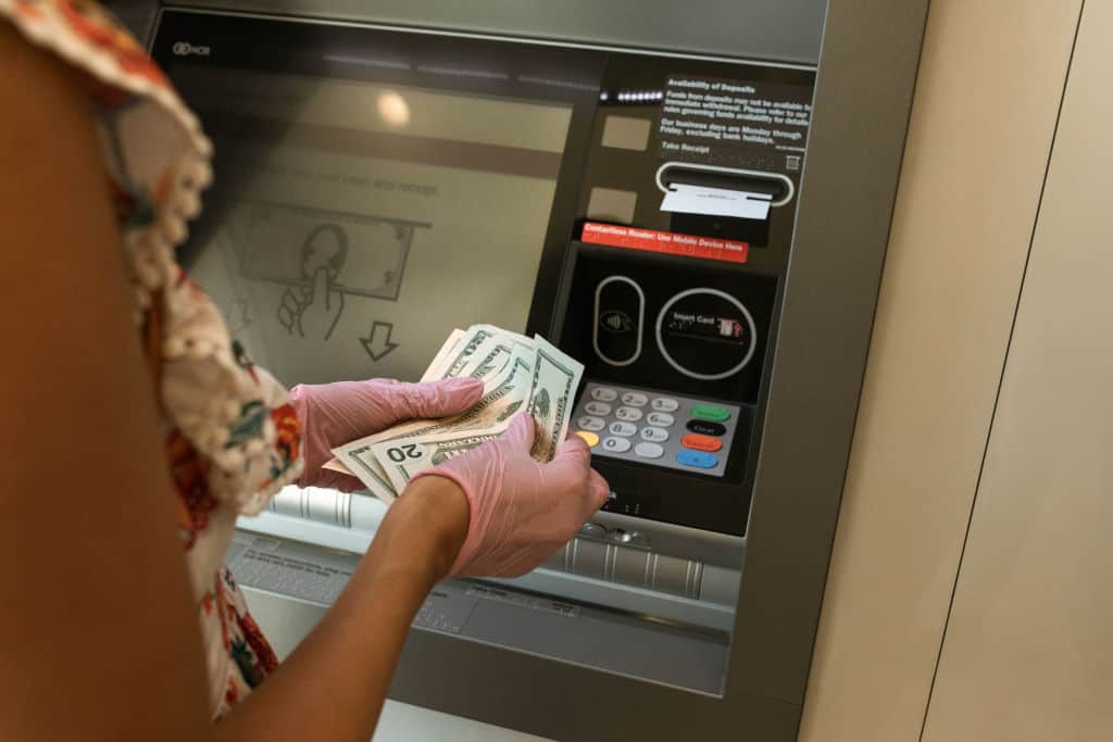 Withdrawing cash from the ATM