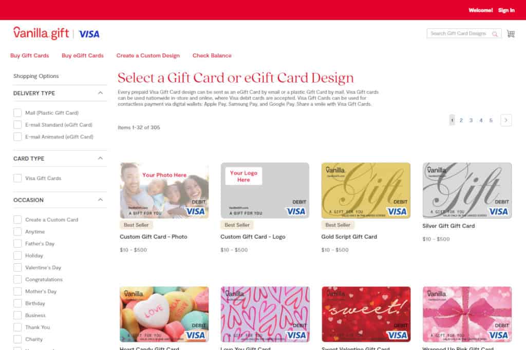 Vanilla gift card shop_Visa gift cards