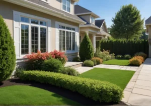 a house with landscaping and landscaping services in the suburbs of chicago, illinois